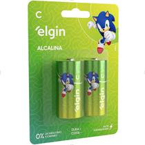 Pilha Alcalina Média Tipo C com 2 unidades Elgin Pilha Alcalina Média Tipo C com 2 unidades Elgin