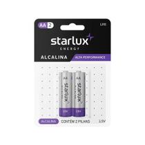 Pilha Alcalina Palito AA - 2 Peças - LR06 - Starlux