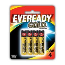 Pilha Alcalina Palito AAA 1,5 Volts Pct/4 unidades Eveready Gold