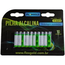 Pilha Alcalina Palito AAA 1,5V Blister com 10 Unidades FLEX