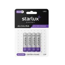 Pilha Alcalina Palito AAA - 4 Peças - LR03 - Starlux Pilha Alcalina Palito AAA - 4 Peças - LR03 - Starlux