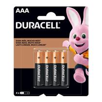 Pilha alcalina palito AAA com 4 unidades Duracell