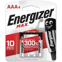 Pilha Alcalina Palito AAA Energizer MAX BL.C/04