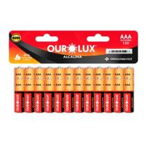 Pilha Alcalina Palito AAA Ourolux Kit 24 Unidades