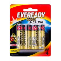 Pilha Alcalina Pequena AA 1,5 Volts Pct/4 unidades Eveready Gold