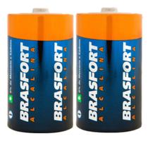 Pilha Alcalina Pequena AA 1,5V com 2 Unidades - 6301 - BRASFORT