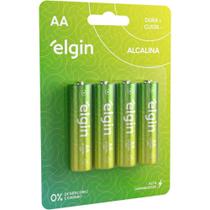 Pilha Alcalina Pequena AA ELGIN - Blister com 04 Unidades