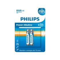 Pilha Alcalina Philips AAA 1,5V com 2 Unidades