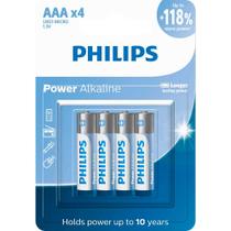 Pilha Alcalina Philips AAA (palito) 1.5v com 4 Unidades