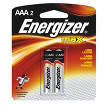 Pilha Alcalina Premium Energizer Max Palito AAA2 Cartela com 2 unidades