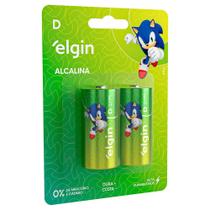 Pilha Alcalina Tipo D Elgin - Cartela Com 02 Unidades F108
