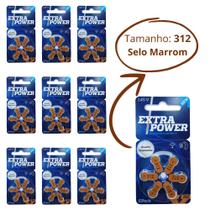 Pilha Auditiva 312 com 60 unidades - Extra Power (SELO MARROM)