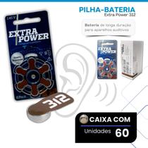Pilha Auditiva 312 com 60 unidades - Extra Power (SELO MARROM)