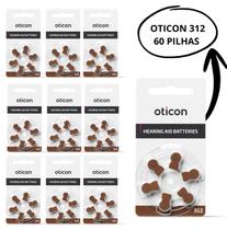 Pilha Auditiva Oticon 312 (60 Unidades) Sem Mercúrio para Aparelho Auditivo