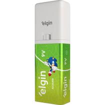 Pilha Bateria 9V com Lanterna LED Azul