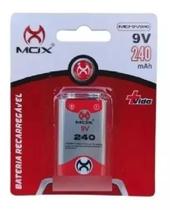 Pilha Bateria 9V Recarregavel 240mah Mox MO-9V240UN Pilha Bateria 9V Recarregavel 240mah Mox MO-9V240UN