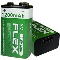 Pilha Bateria 9V Recarregável Bateria 1200MAH USB-C BL.C/01