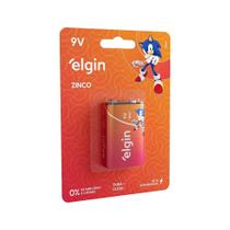 Pilha Bateria 9v Zinco Elgin 1 Cartela com 1 Brinquedo Radio Sensor Violão