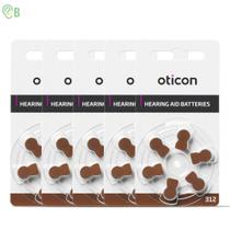 Pilha Bateria Aparelho Auditivo Oticon 312 Com 30 Unidades