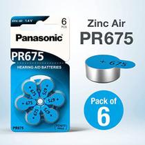 Pilha Bateria Auditiva PR675 Zinc Air 1.4V Panasonic - Cartela C/6