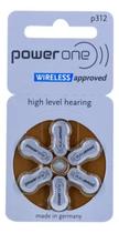 Pilha Botão Power One P312 Aparelho Auditivo Kit 6 Unidades