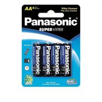 Pilha Comum Panasonic AA UM-3SH Cilíndrica 1.5V C/4 Unid