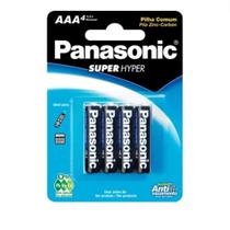 Pilha Comum Panasonic Palito AAA R03UAL-4B400 Cilíndrica 1.5V - Pacote com 4 Unidades Pilha Comum Panasonic Palito AAA R03UAL-4B400 Cilíndrica 1.5V - Pacote com 4 Unidades