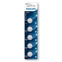 Pilha CR2032 3V Philips Bateria Moeda 5 unidades