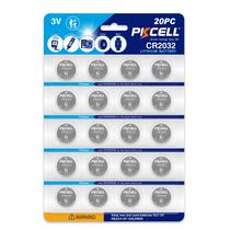 Pilha de lítio PKCELL CR2032 3V, pacote com 20 unidades, alta capacidade