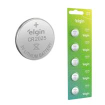 PILHA ELETRONICA CR2025 3V ELGIN LITHIUM - CARTELA COM 5un