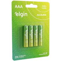 Pilha Elgin AAA Alcalina 1,5v, Cartela 4 - 82155