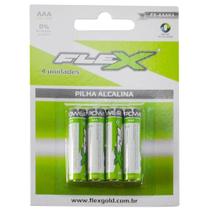 Pilha FLEX GOLD Alcalina AAA Cartela com 4 - 7945 - Flexgold Pilha FLEX GOLD Alcalina AAA Cartela com 4 - 7945 - Flexgold