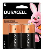 Pilha Grande D Duracell Alcalina Cartela C/2 Unidades LR20