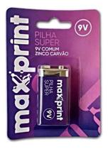 Pilha Maxprint 9v Zinco Carvão Retangular Modelo 756487