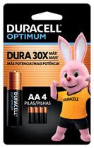 Pilha Optimum AA Pequena Duracell Com 4 Unidades Pilha Optimum AA Pequena Duracell Com 4 Unidades