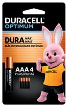 Pilha Optimum AAA Palito Duracell Com 4 Unidades Pilha Optimum AAA Palito Duracell Com 4 Unidades