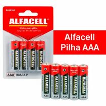 Pilha Palito AAA 1,5V Alfacell Blister 4 Unidades Alta Resistência Durabilidade Pilha Palito AAA 1,5V Alfacell Blister 4 Unidades Alta Resistência Durabilidade
