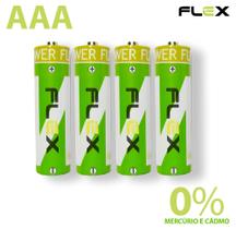 Pilha Palito AAA Flex FX-3AZ - 4 Unidades - Flex Gold