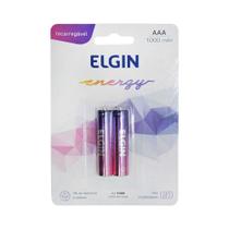 Pilha Palito AAA Recarregável para Controle Remoto Relógios Brinquedos e Eletrônicos em Geral Embalagem com 2 Unidades - Elgin
