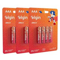 Pilha Palito Aaa Zinco 3 Cartela Com 4 Unidades Original Elgin