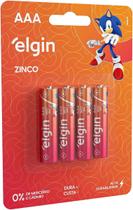 Pilha Palito Fininha Elgin AAA Blister 4 Un Bateria 1.5V