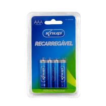 Pilha Palito Recarregável AAA 1100mAh Cartela 4 Pilhas