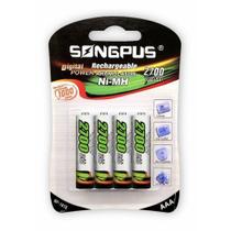 Pilha Palito Recarregável Cartela C/ 4 Unidades Songpus AAA 2700mah Pilha Palito Recarregável Cartela C/ 4 Unidades Songpus AAA 2700mah