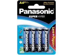 Pilha Panasonic AA Super Hyper 8 Unidades Leve Mais Por Menos
