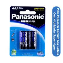 Pilha Panasonic Comum Aaa Cartela Com 4 Unidades Super Hyper