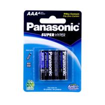 Pilha Panasonic Comum Aaa Cartela Com 4 Unidades Super Hyper