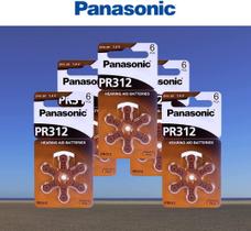 Pilha Panasonic Zinc Air PR312/PR41 Botão - kit de 6 unidades
