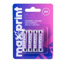 Pilha Pequena AA Zinco Carvão com 4 Maxprint