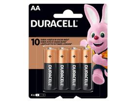 Pilha Pequena Duracell AA Alcalina com 4 Unidades