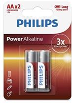 Pilha philips aa alcalina kit com 2 pilhas 1.5v